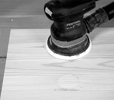 Repairs using an eccentric sander