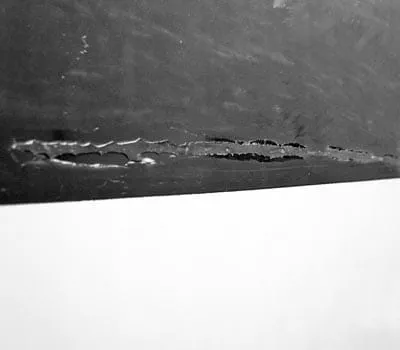 Scratches that have penetrated the gelcoat cannot be repaired by sanding and polishing alone.