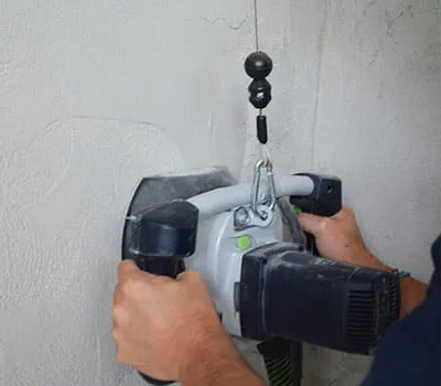sanding the wall