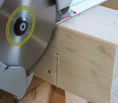 Turn the post over and make a second cut