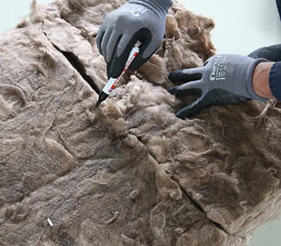 Transfer the markings to both insulating material halves