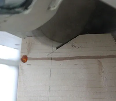 Carrying out the angled cut