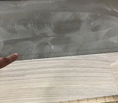 Marking the adhesive surfaces with pencil
