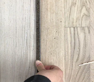 Positioning the strips and pressing down