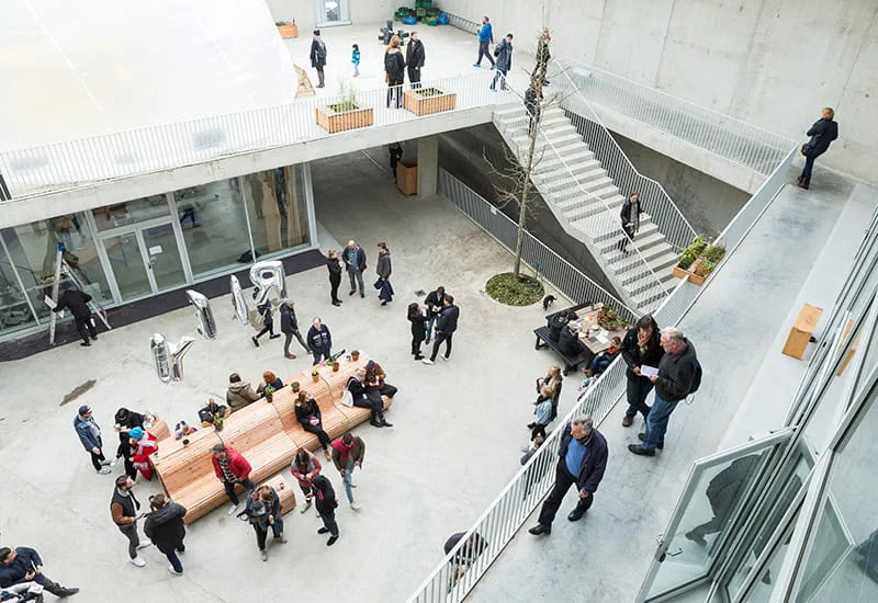 The birds eye view of the Hafven maker space.