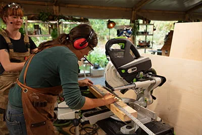 Scene from the TV show handmade UK showing a woodworker working on a Festool KS 60