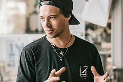 Young joiner Johannes Meier loves the action and craftsmanship.