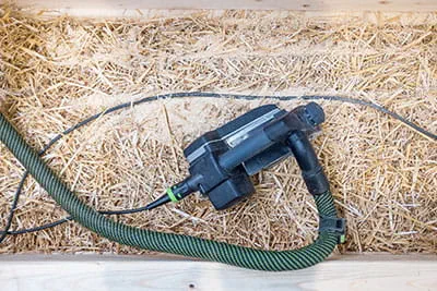The Festool planer in operation