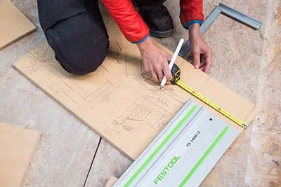The Festool guide rail in operation